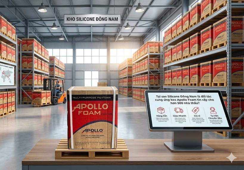 Tại sao Silicone Đông Nam là đối tác cung ứng keo Apollo Foam tin cậy cho hơn 500 nhà thầu?