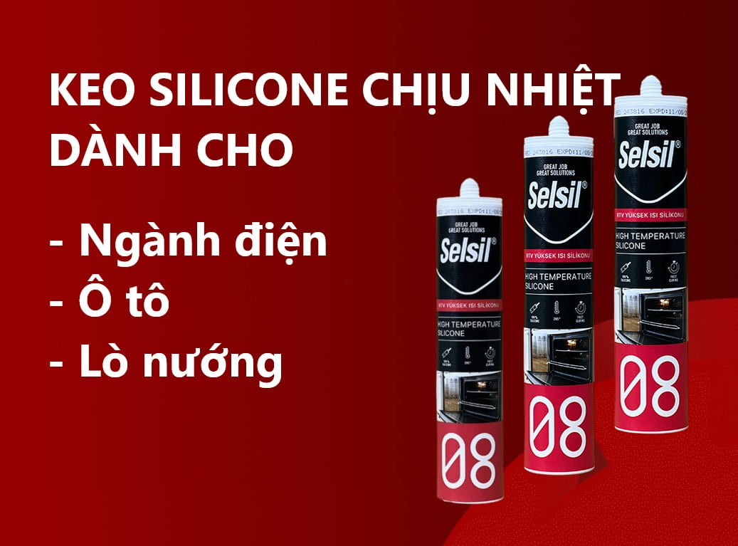 Keo silicone chịu nhiệt dùng cho ngành điện, ô tô, lò nướng công nghiệp