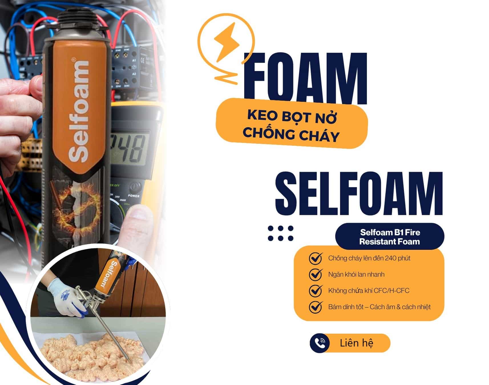Mua keo bọt nở chống cháy Selfoam B1 ở đâu uy tín? Có CO CQ, chứng chỉ kiểm định đầy đủ