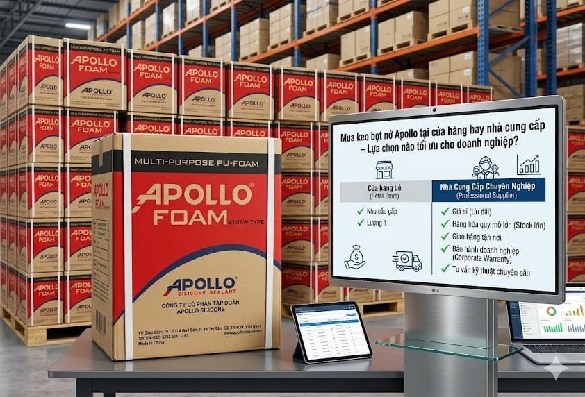 Mua keo bọt nở Apollo tại cửa hàng hay nhà cung cấp – Lựa chọn nào tối ưu cho doanh nghiệp?