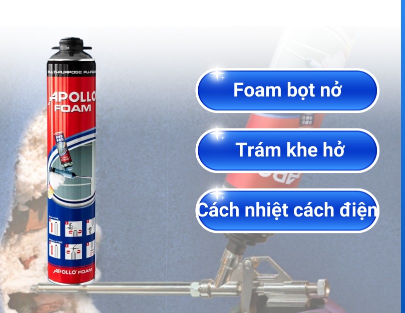 Phân phối keo bọt nở Apollo Foam số lượng lớn – Chiết khấu cao cho dự án, công trình