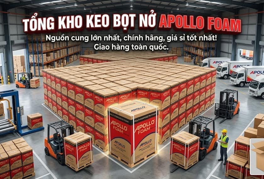 Tổng kho keo Apollo Foam Hà Nội: Xuất hóa đơn VAT, hồ sơ nghiệm thu, chứng từ thanh toán đầy đủ