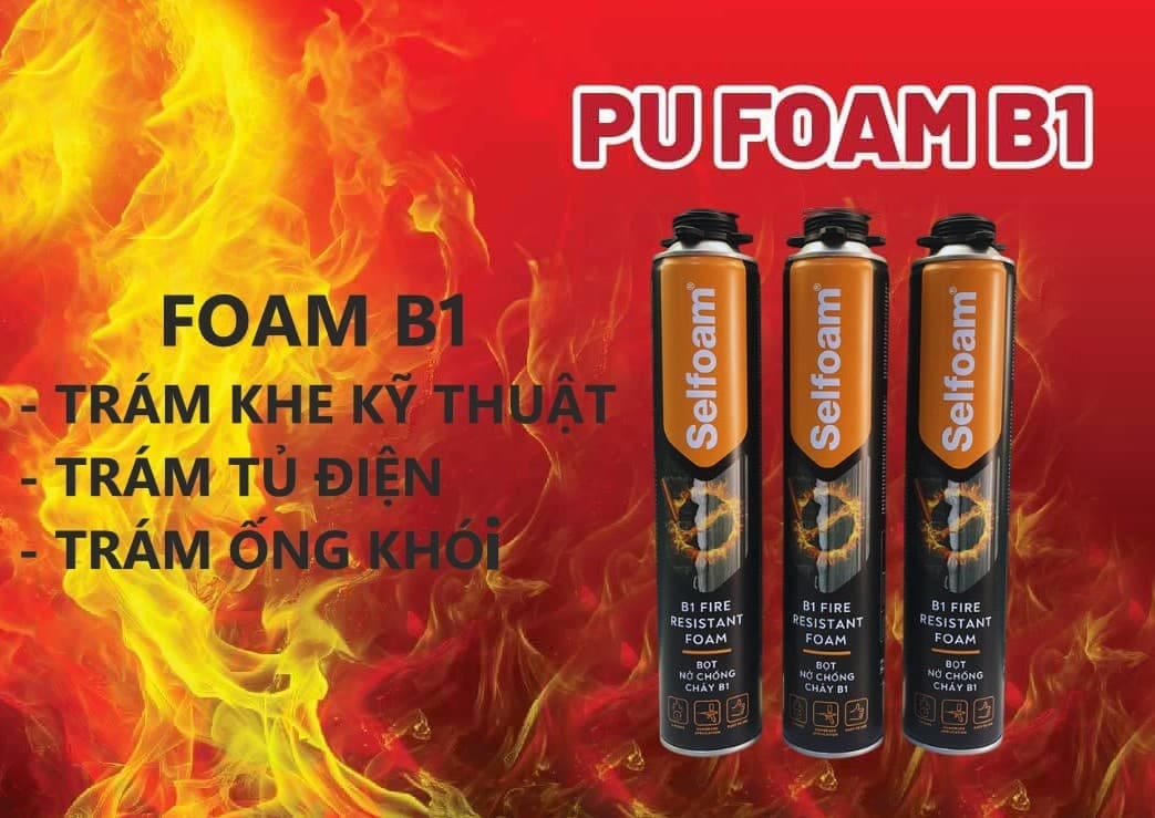 Ứng dụng keo foam chống cháy B1 trong thi công lỗ kỹ thuật, tủ điện, ống gió