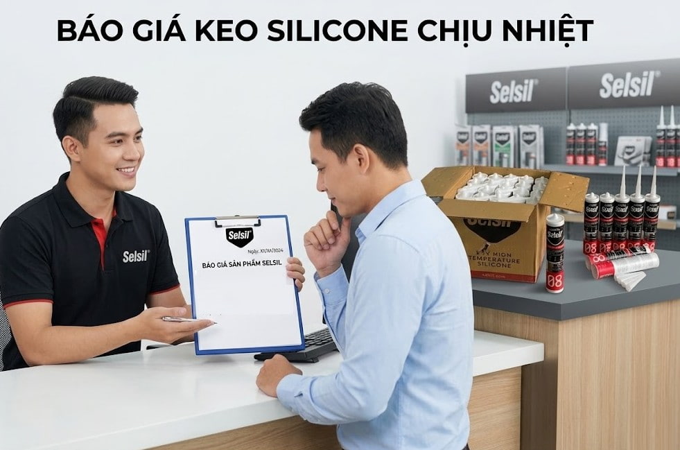 Báo giá keo silicone chịu nhiệt selsil rtv có xuất hóa đơn vat