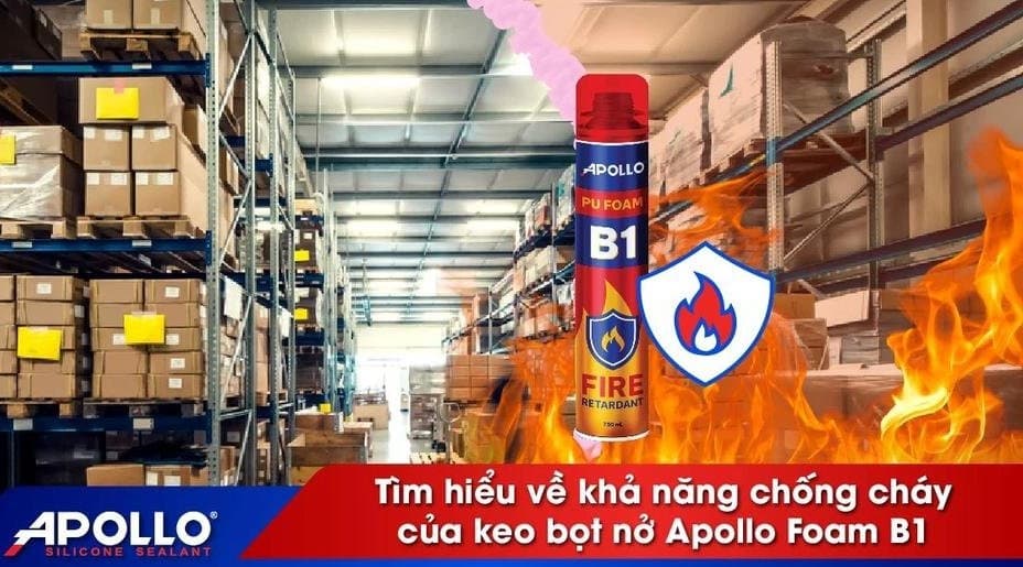 Keo bọt nở chống cháy Apollo foam B1