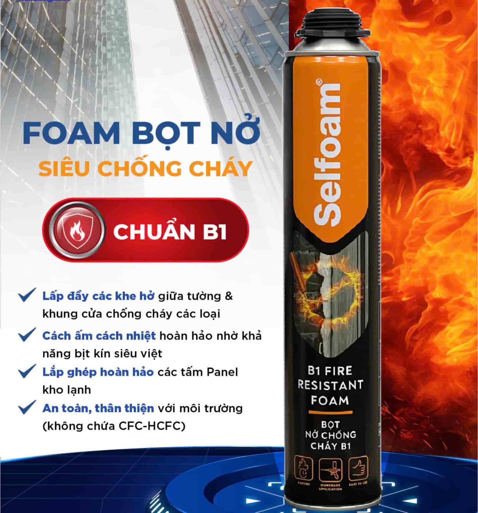 Keo bọt nở chống cháy Selfoam B1 là gì