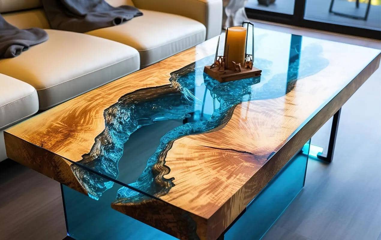 Bàn ghế được làm từ keo Epoxy