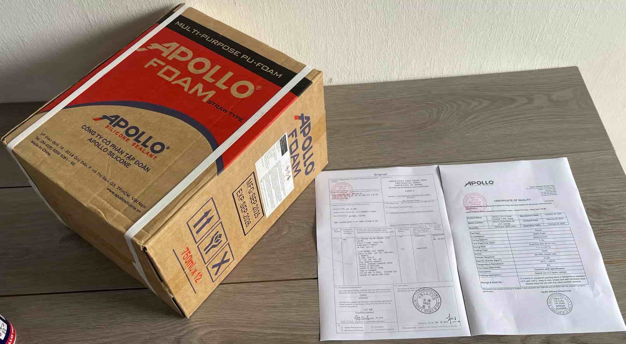 Mua keo apollo foam có sẵn số lượng lớn vfa đầy đủ giấy tờ nghiệm thu