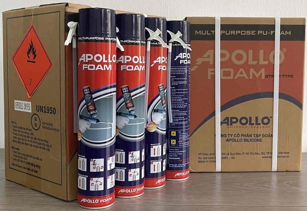 giá bán 12 chai keo foam apollo có hóa đơn ở hà nội