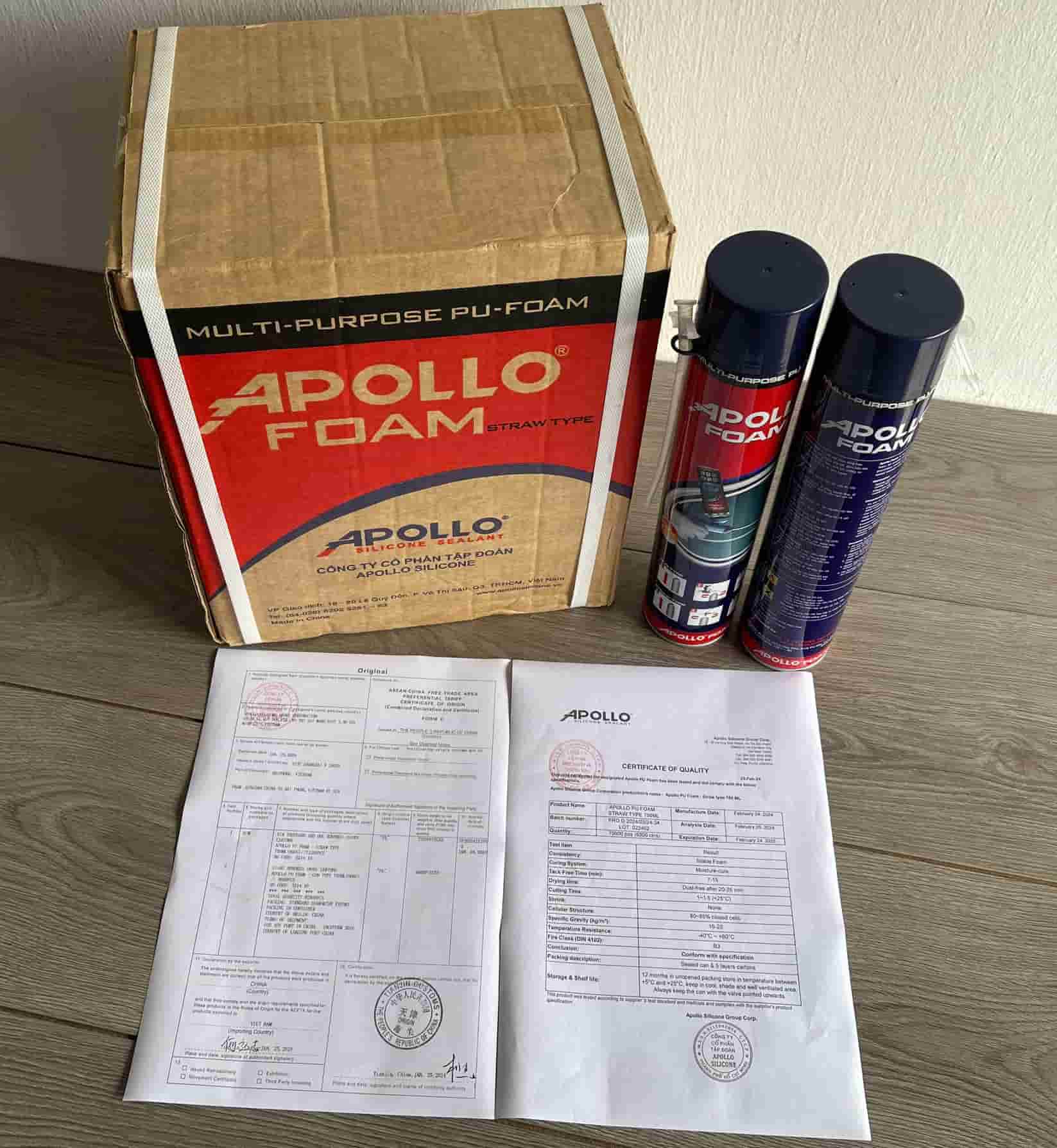 Mua keo apollo foam ở nhà cung cấp để có hóa đơn chứng từ nghiệm thu