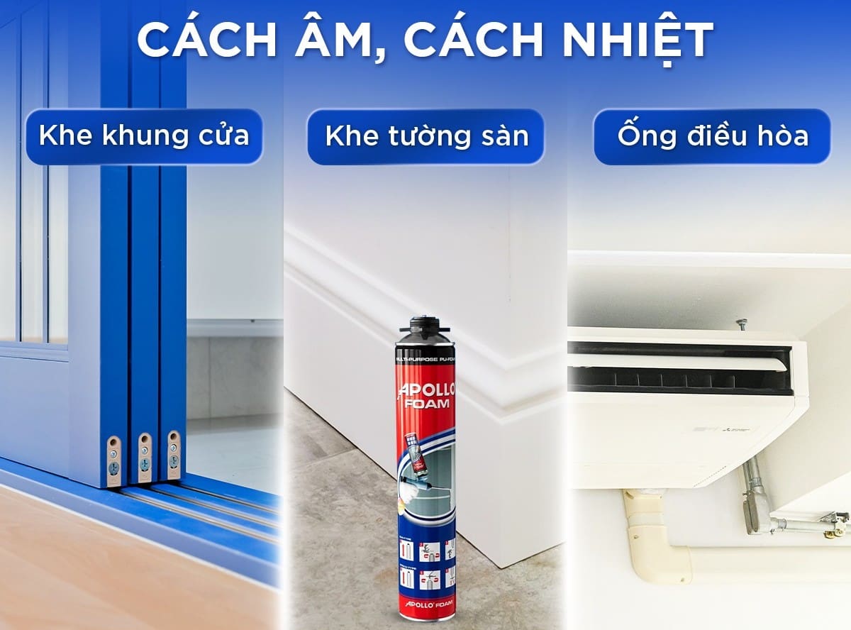 Ứng dụng keo bọt nở apollo foam trong me
