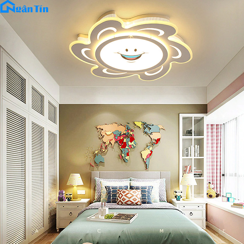 Đèn Mâm LED Ốp Trần Trang Trí Phòng Ngủ Cho Bé Hình Bông Hoa Led 3 Chế