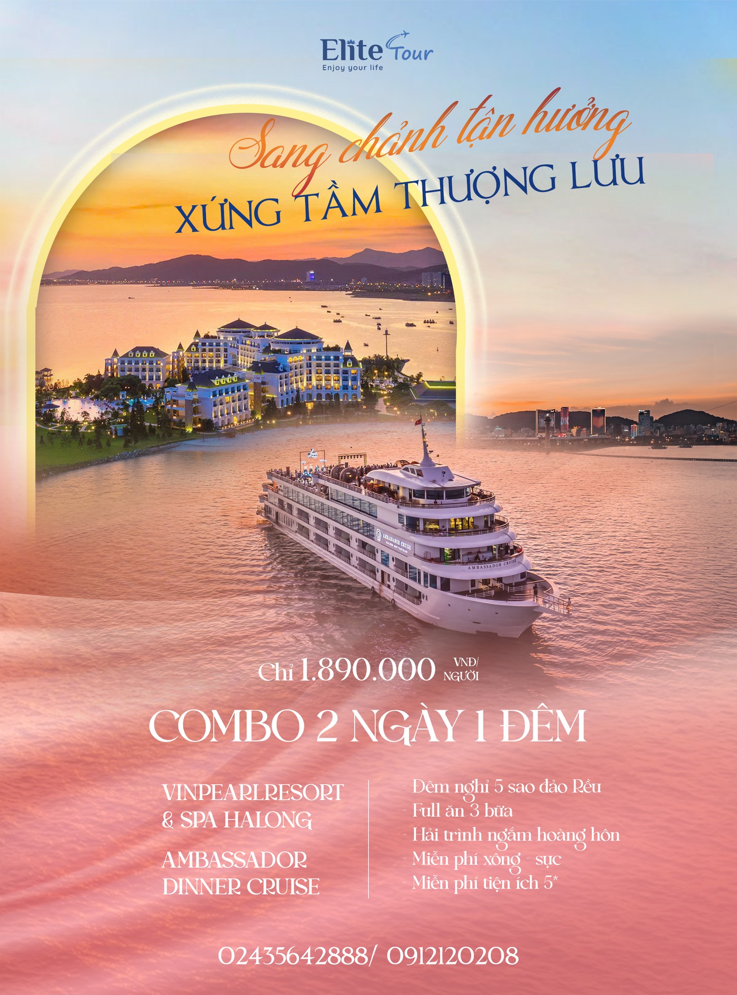 Combo du lịch Hạ Long 2N1Đ Chỉ từ 1890K: Vinpearl Hạ Long + Ambassador Dinner Cruise Combo du lịch Hạ Long 2N1Đ Chỉ từ 1890K: Vinpearl Hạ Long + Ambassador Dinner Cruise