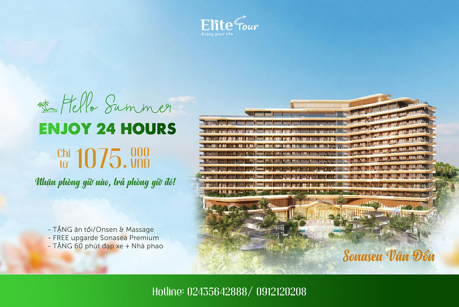 Khuyến mãi Sonasea Vân Đồn Hello Summer - Enjoy 24h| Chỉ từ 1075K Khuyến mãi Sonasea Vân Đồn Hello Summer - Enjoy 24h| Chỉ từ 1075K
