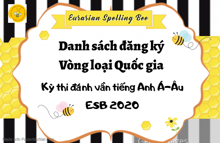 Danh sách thí sinh đăng ký tham gia Vòng loại Quốc Gia Kỳ thi đánh vần tiếng Anh Á-Âu ESB 2020