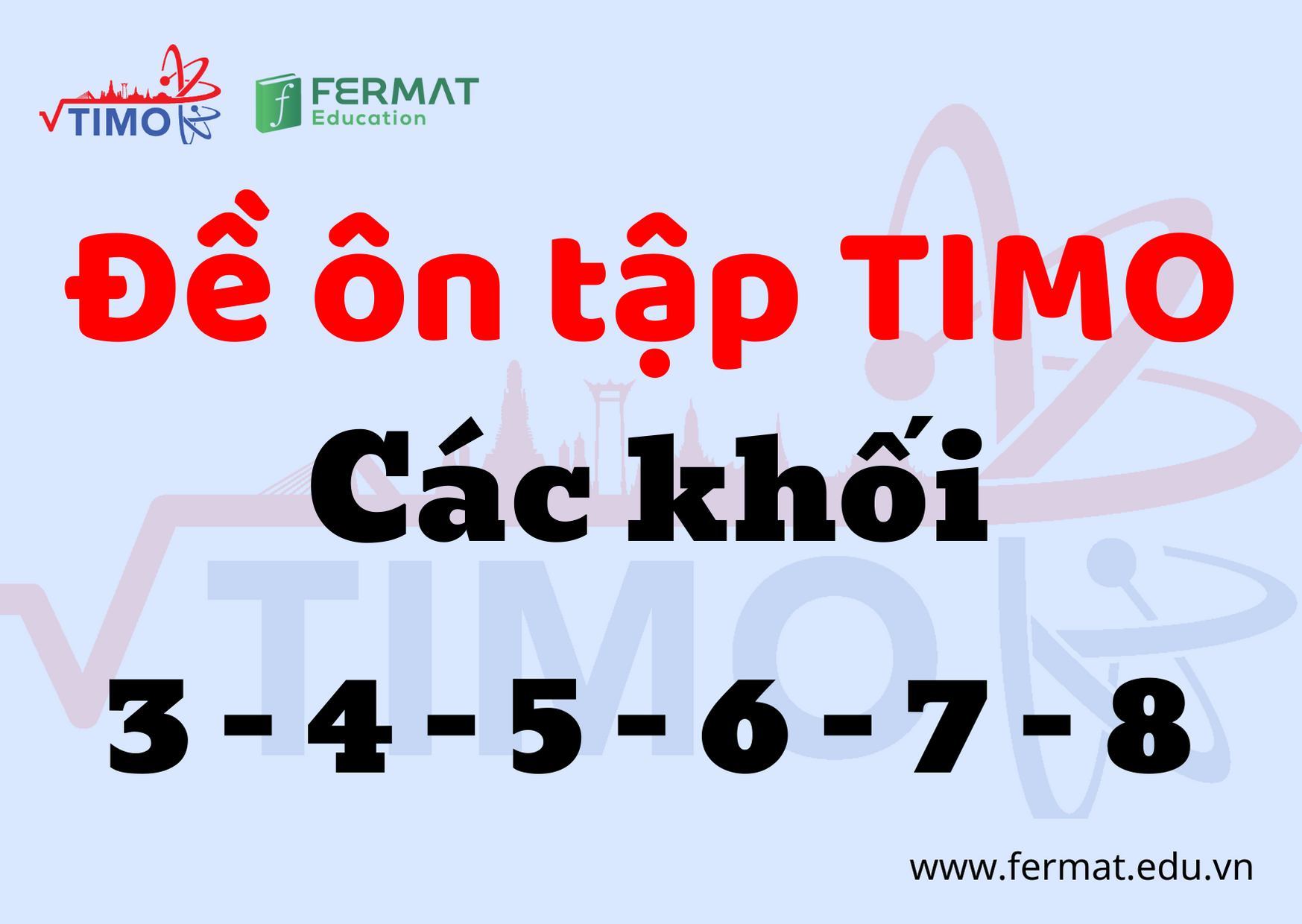 Đề ôn tập TIMO Các khối 3 - 4 - 5 - 6 - 7 - 8