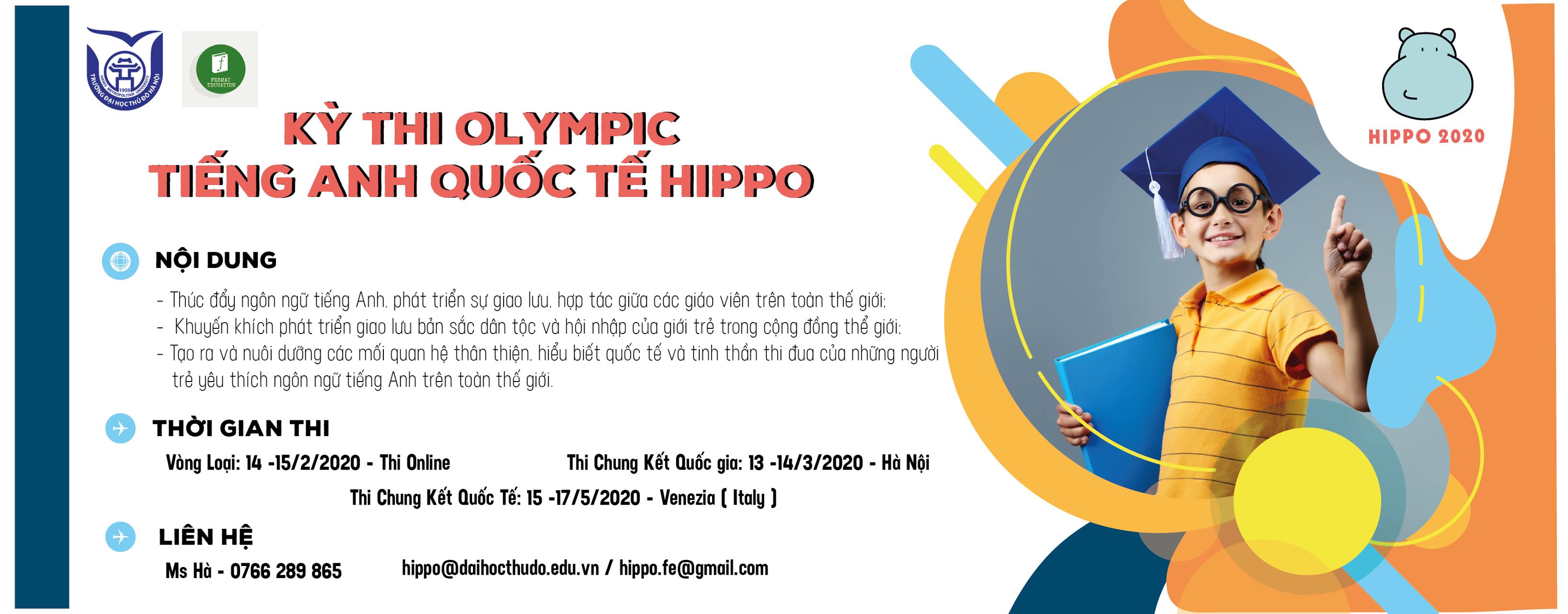 Kế hoạch Tổ chức Kỳ thi Olympic Tiếng Anh quốc tế HIPPO 2020 tại Venezia, Italy tháng 05/2020