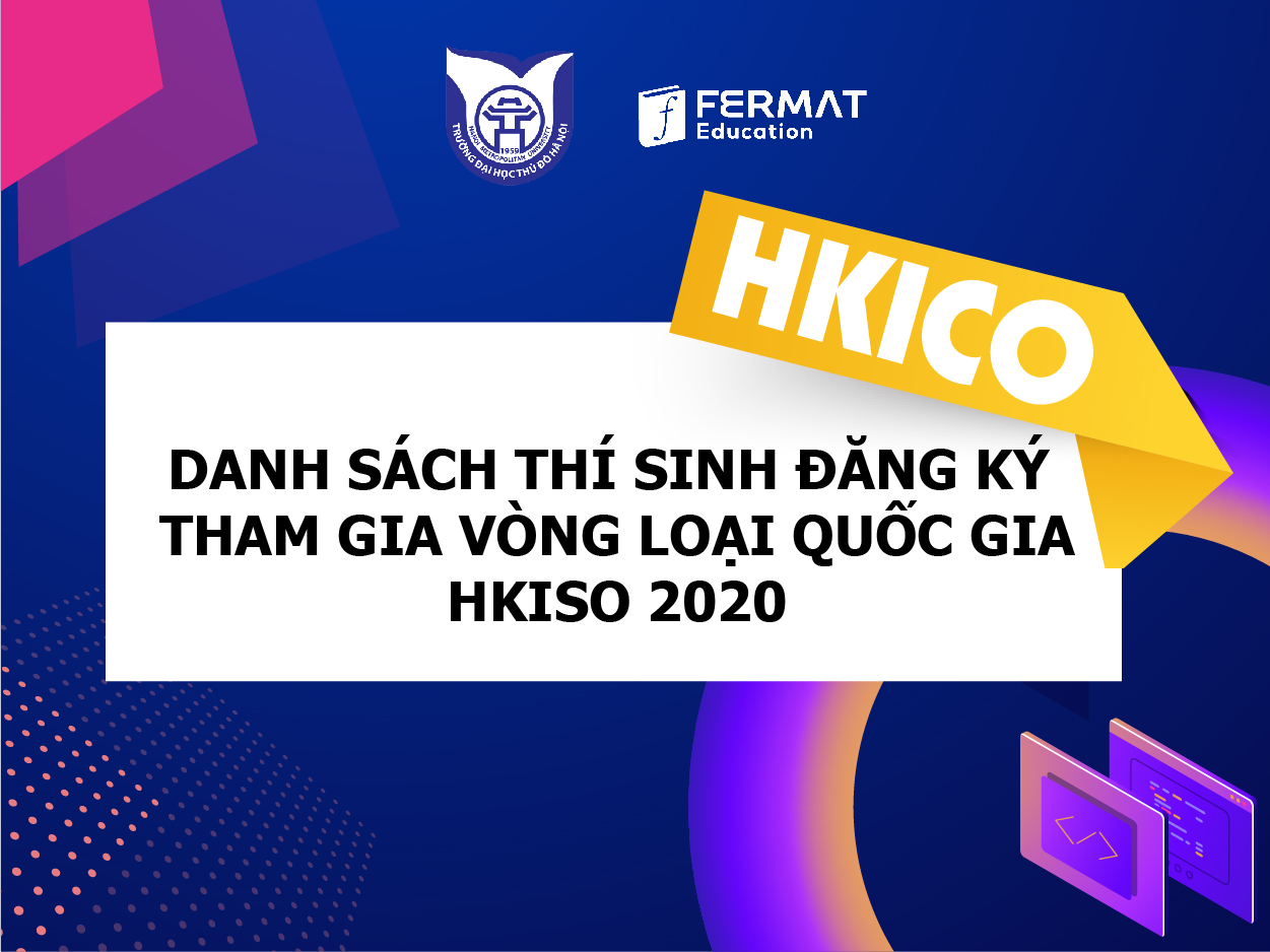 Danh sách thí sinh đăng ký tham gia vòng loại HKICO 2020