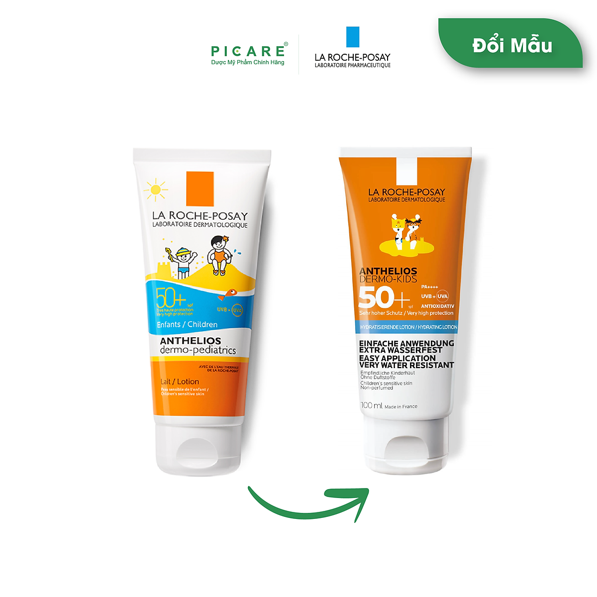 Kem chống nắng dạng sữa cho trẻ em La Roche-Posay Anthelios Dermo Kid SPF 50+ UVB & UVA 100ml