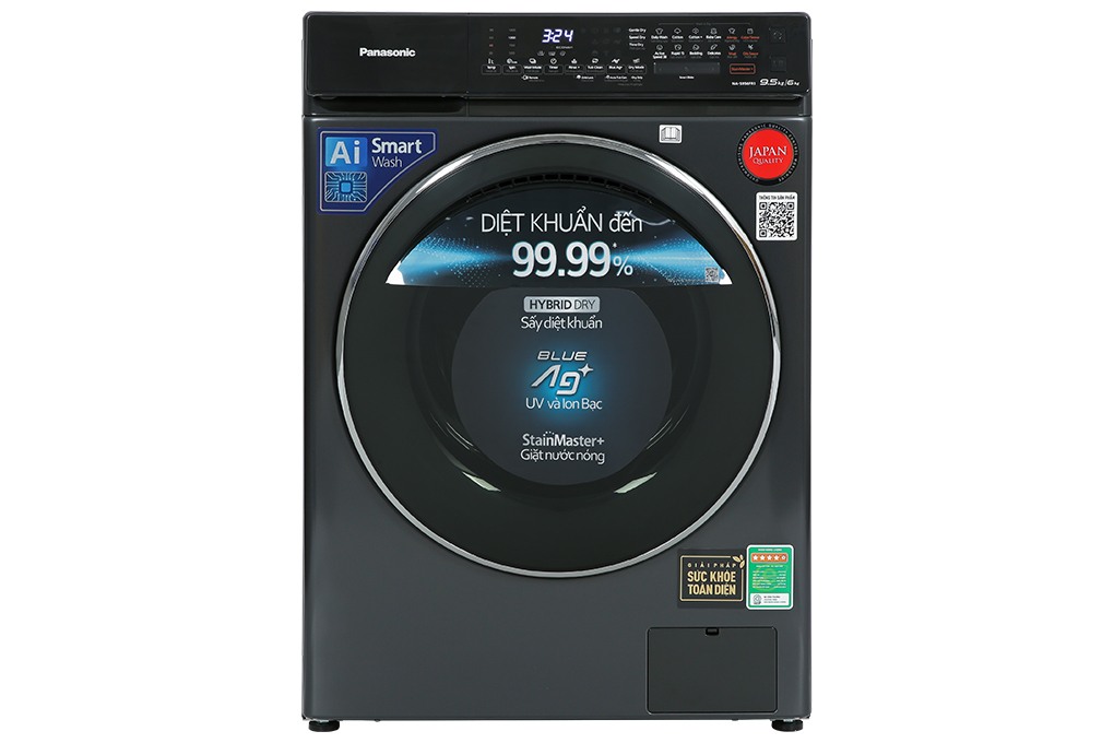 Máy giặt có sấy Panasonic Inverter Giặt 9.5 Kg - Sấy 6 Kg NA-S956FR1BV