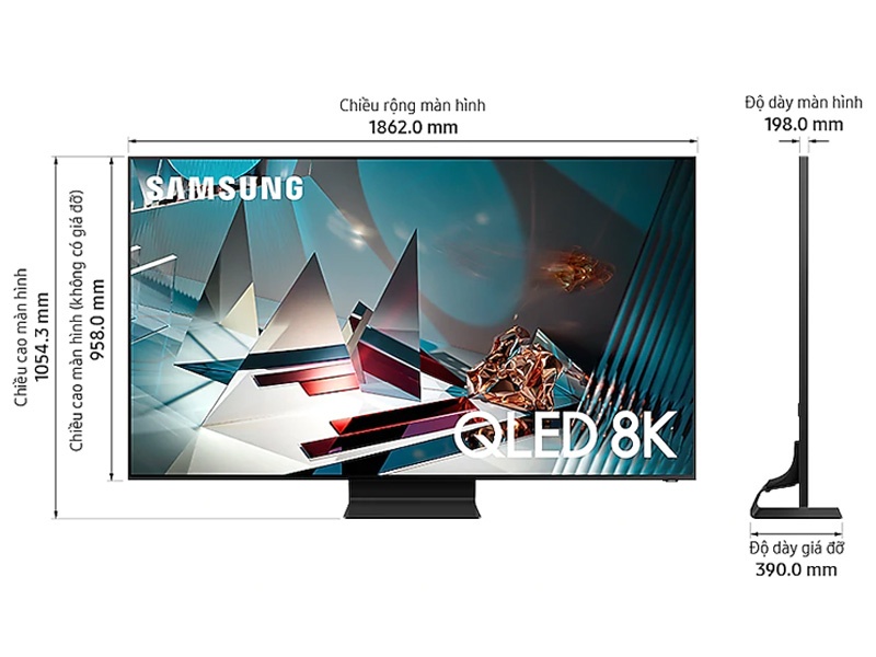 Thông số kỹ thuật Smart Tivi SamSung 8K 75 inch 75Q800TA