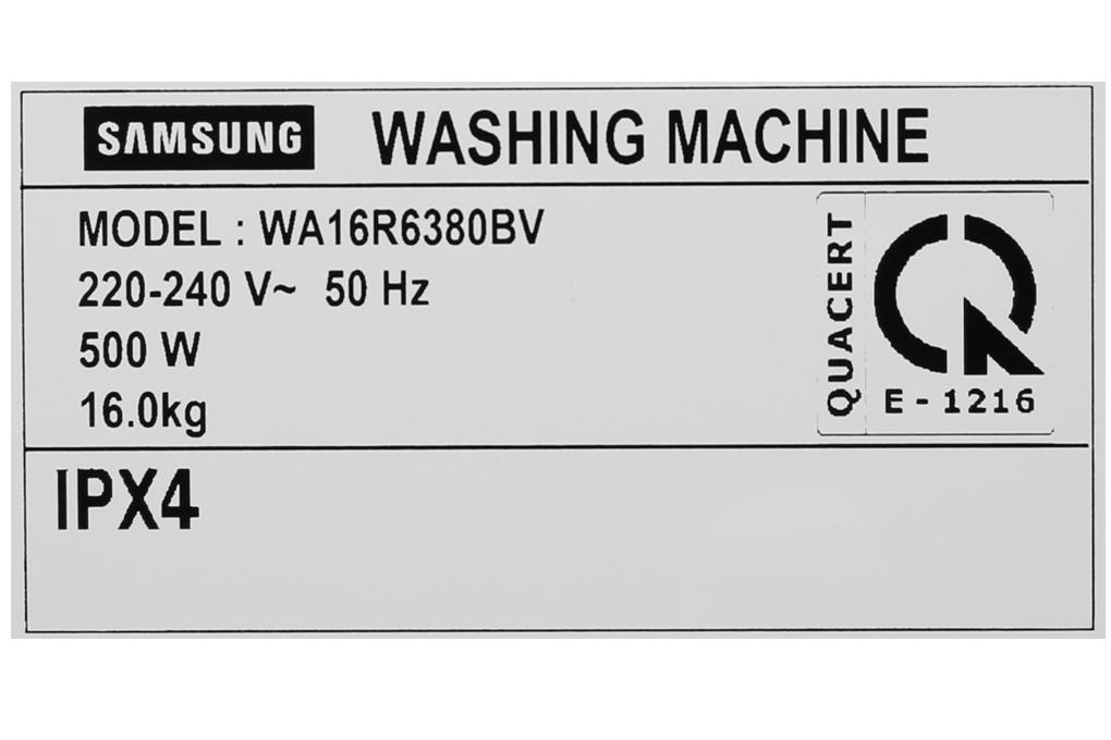 Máy giặt Samsung Inverter 16KG WA16R6380BV/SV