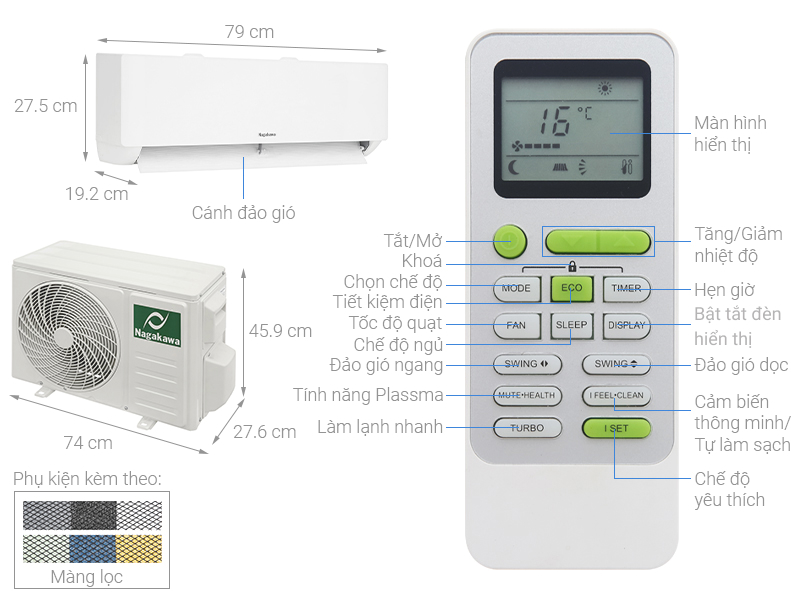 Điều hòa 1 chiều Inverter Nagakawa Inverter 12.000 BTU NIS-C12R2T28