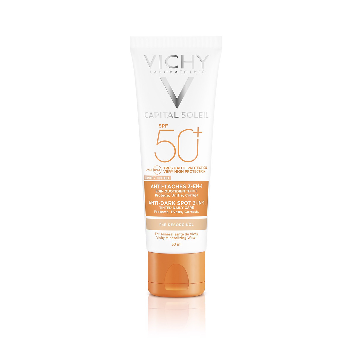 Kem chống nắng giảm thâm nám SPF 50+ Vichy Capital Soleil UVB+UVA Anti Dark Spot 3 in 1 50ml