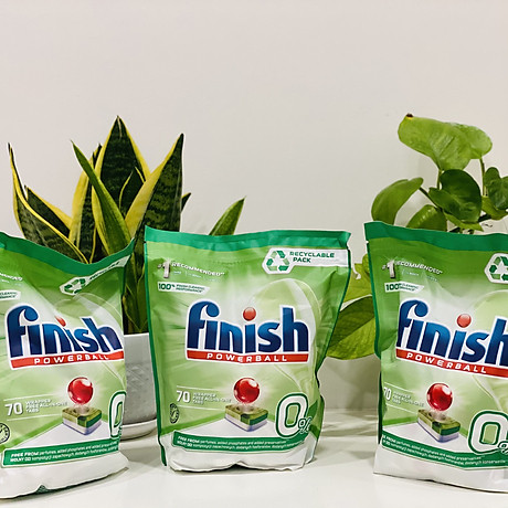 Viên rửa chén bát Finish All In 1 Max Eco 0% 70 viên
