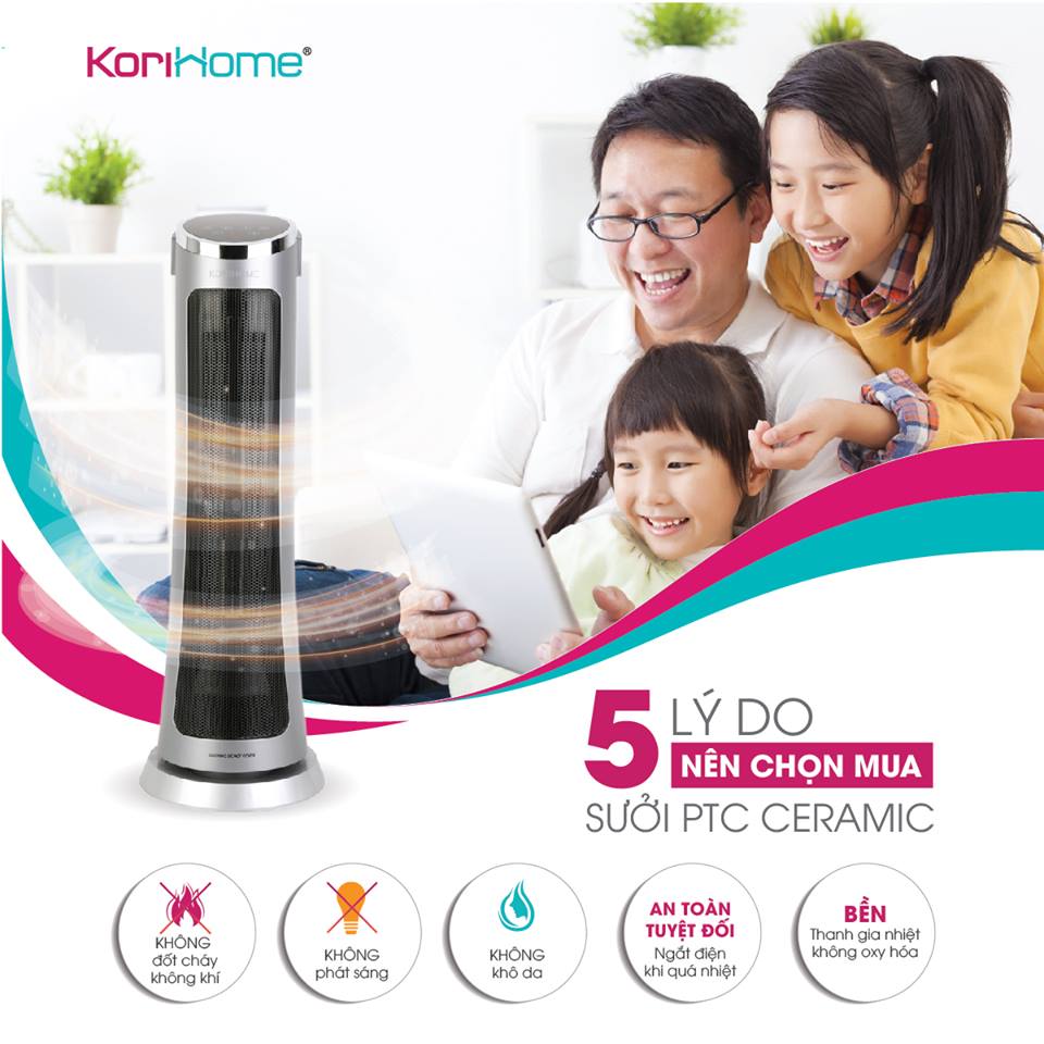 Máy sưởi gốm KoriHome EHK-102S