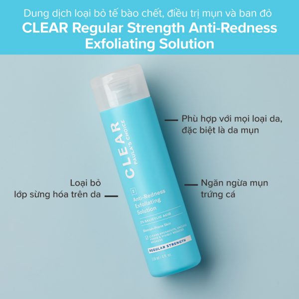 Dung dịch loại bỏ tế bào chết, điều trị mụn chuyên sâu Paula's Choice Clear Extra Strength Anti-Redness Exfoliating Solution With 2% Salicylic Acid 118 ml