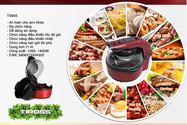 Nồi chiên không dầu Tiross TS903
