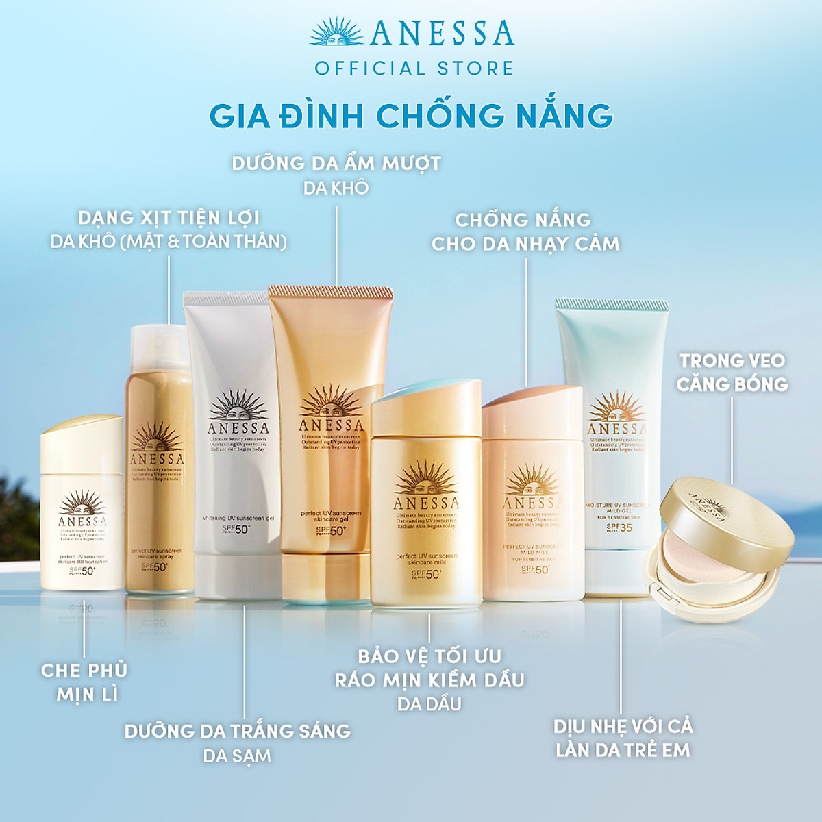 Kem nền trang điểm Anessa BB chống nắng dưỡng da SPF 50+ PA++++