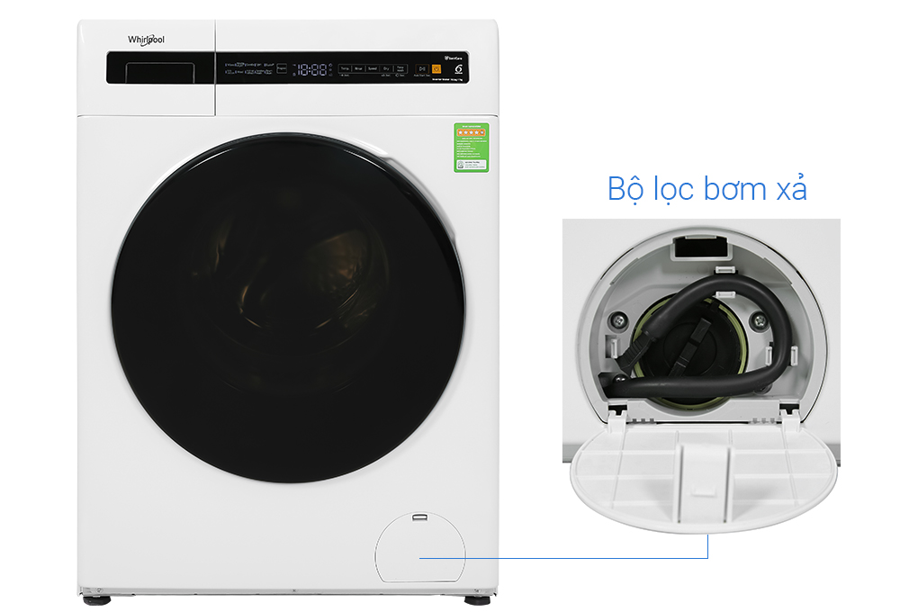 Máy giặt có sấy Whirlpool Inverter Giặt 10.5 Kg - Sấy 7 Kg WWEB10702FW