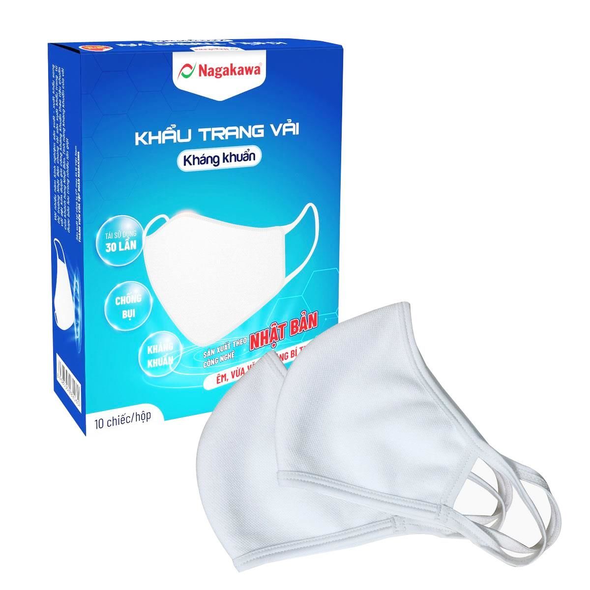 Khẩu trang kháng khuẩn Nagakawa - size L hộp 10 chiếc