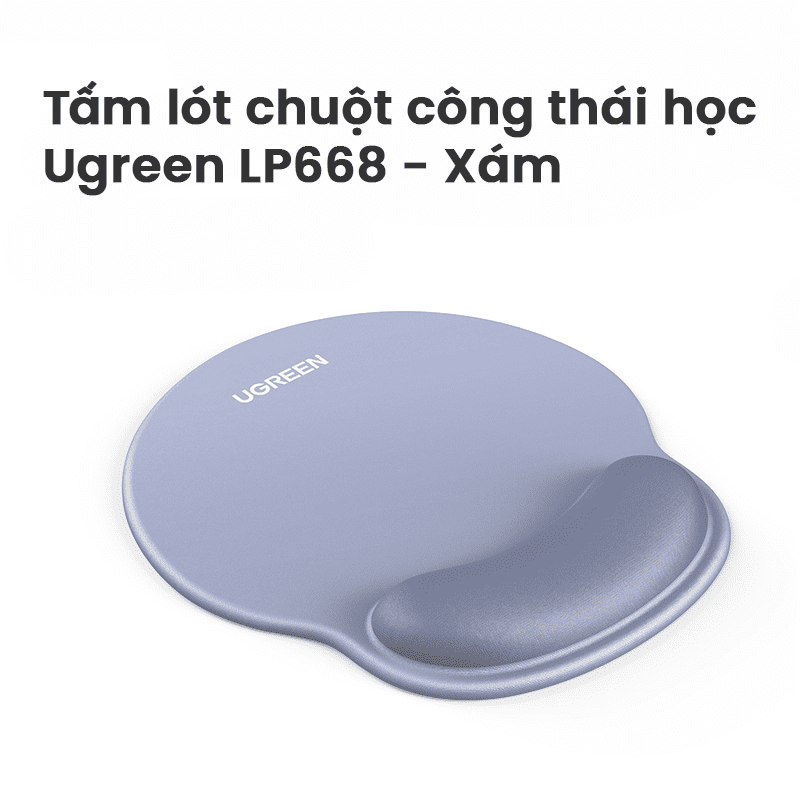 Tấm lót chuột chất liệu cao su (không xốp) màu xám Ugreen (25244) (25244)