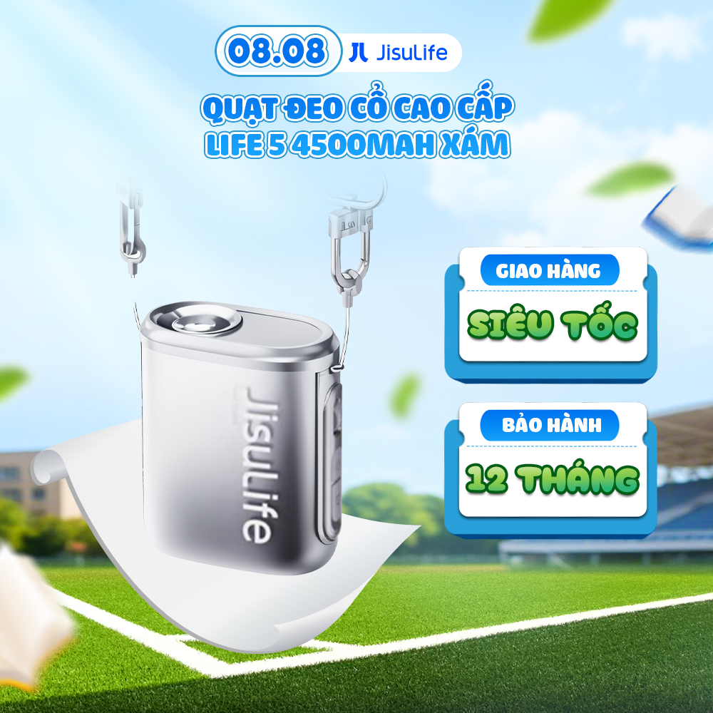 Quạt đeo cổ JISULIFE Neck Fan Life 5 - Xanh dương - J4075 (J4075)