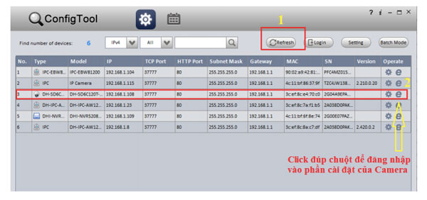 Tìm địa chỉ IP là bước đầu của cài đặt camera ptz Dahua