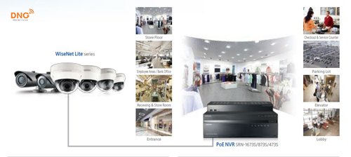 Camera Wisenet Lite thích hợp cho không gian nhỏ và vừa