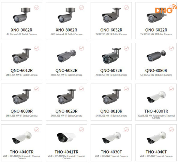 Một số camera ngoài trời Wisenet