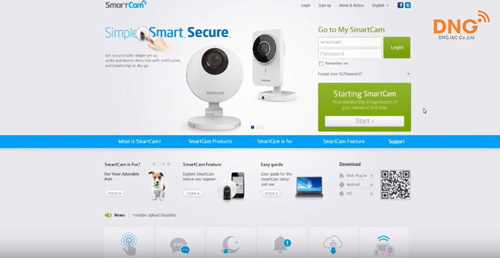 Bước đầu đăng nhập Camera Samsung Wifi SNH - 6410BN