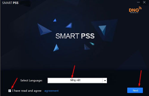 Chọn ngôn ngữ trong Smart PSS