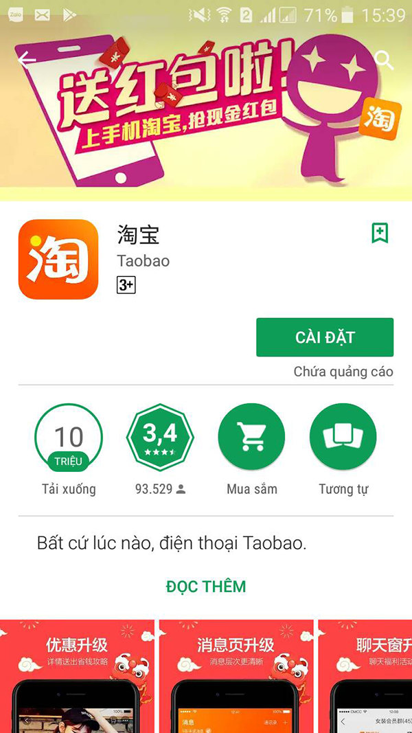 Hướng dẫn cách tải App 1688, Taobao tiếng Việt