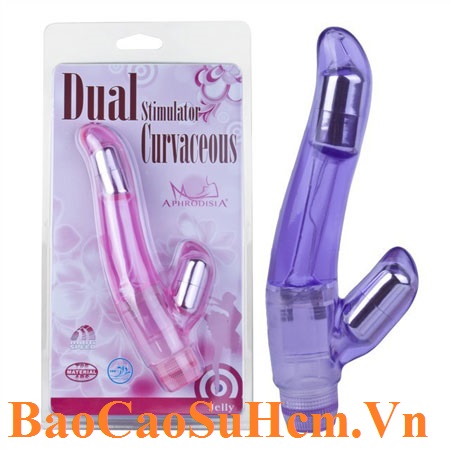 Dương vật giả Dual móc câu có 2 màu hồng và tím
