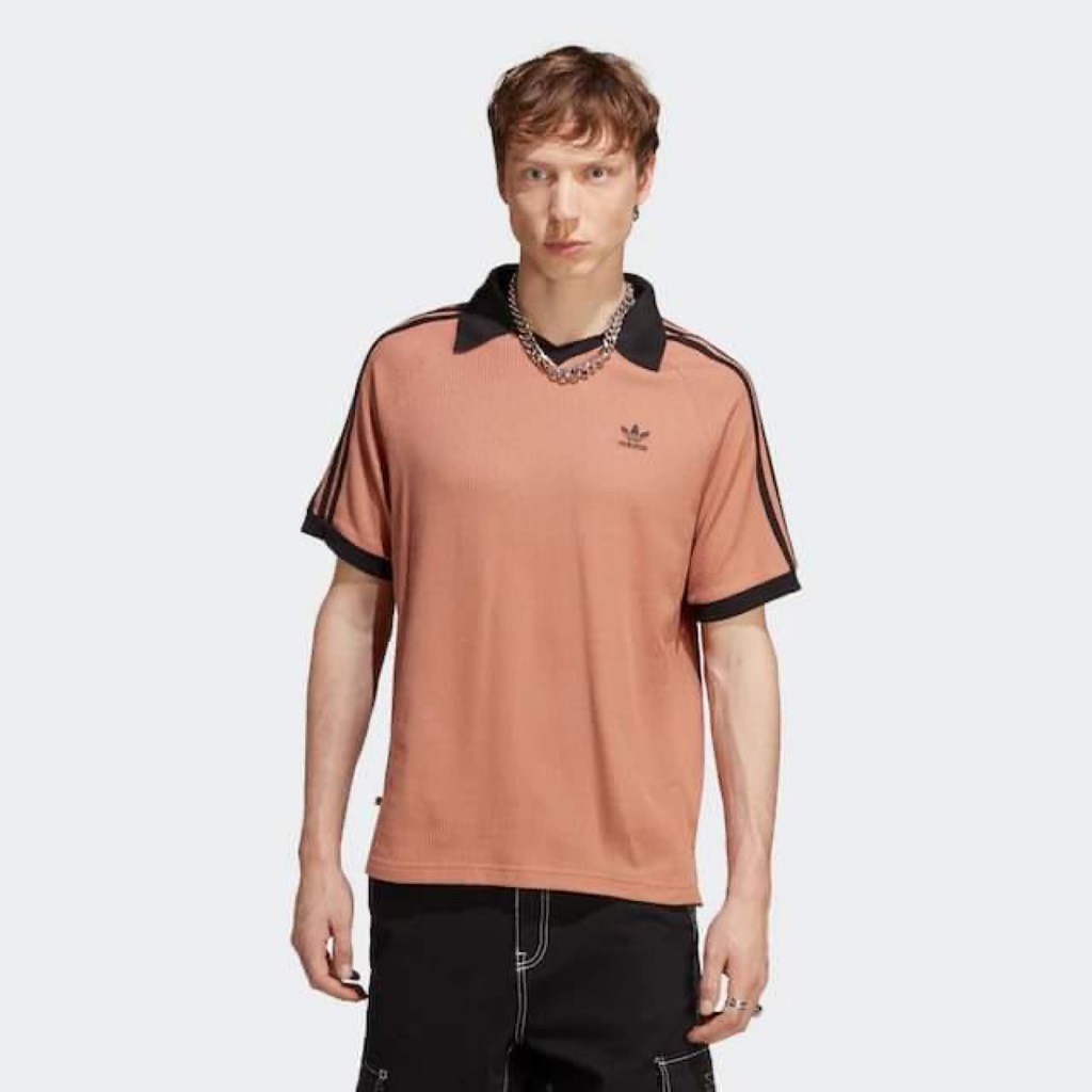 Adidas Adicolor Classics Waffle Polo Shirt - Brown - HS2083 