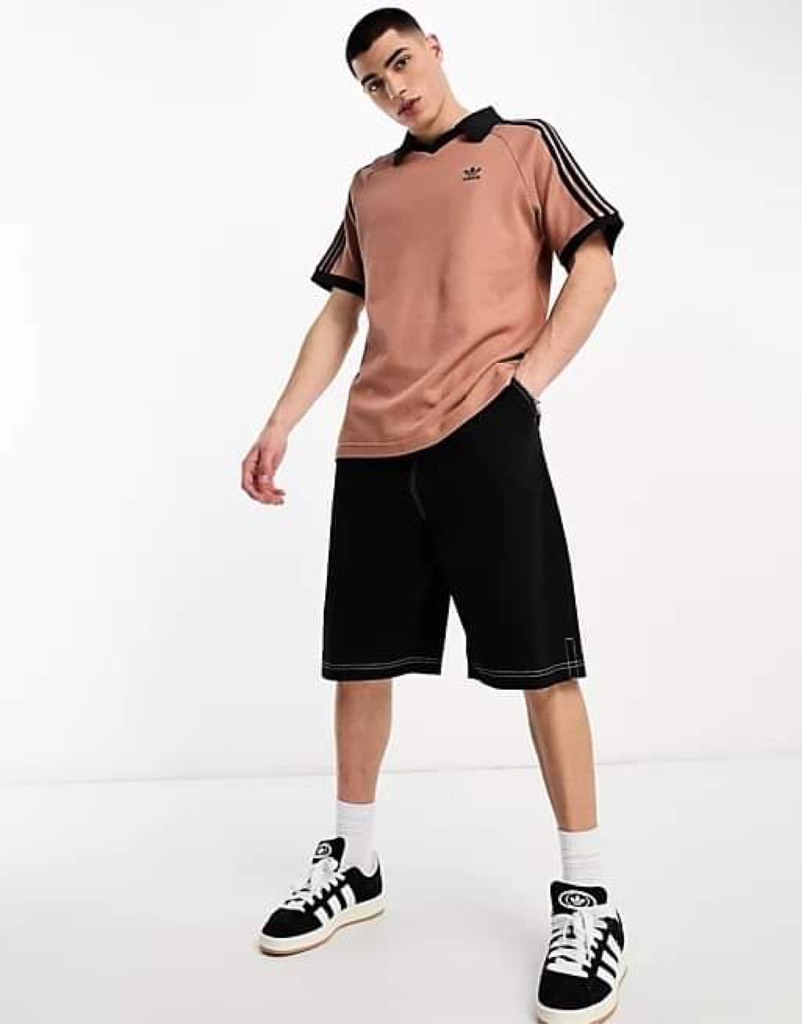 Adidas Adicolor Classics Waffle Polo Shirt - Brown - HS2083 