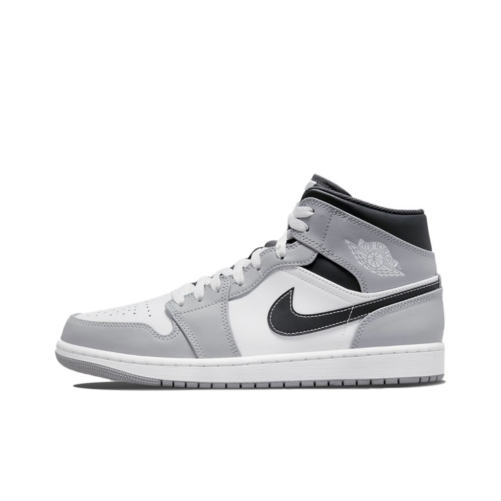 Jordan 1 Mid Light Smoke Grey - 554724-078 