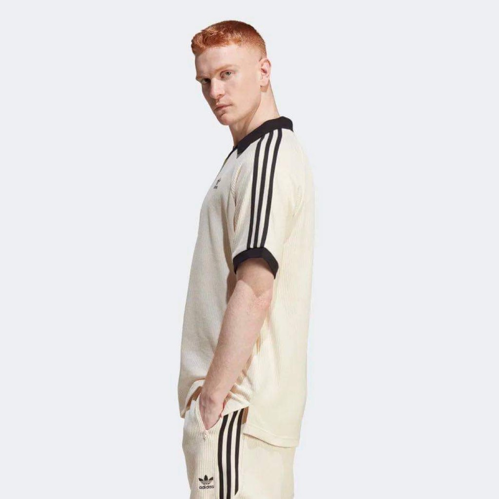 Adidas Adicolor Classics Waffle Polo Shirt - Beige - HA9311 