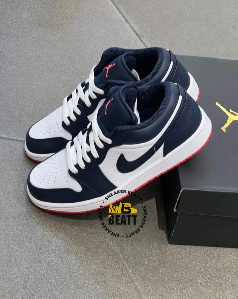 JORDAN 1 LOW RETRO OBSIDIAN EMBER GLOW - 553558-481 