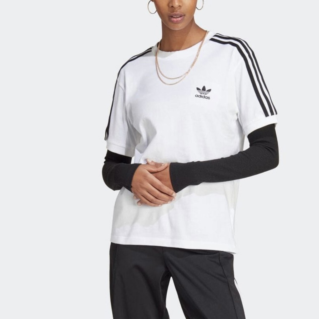 Adidas Adicolor 3 Stripes Tee White - IB7410 